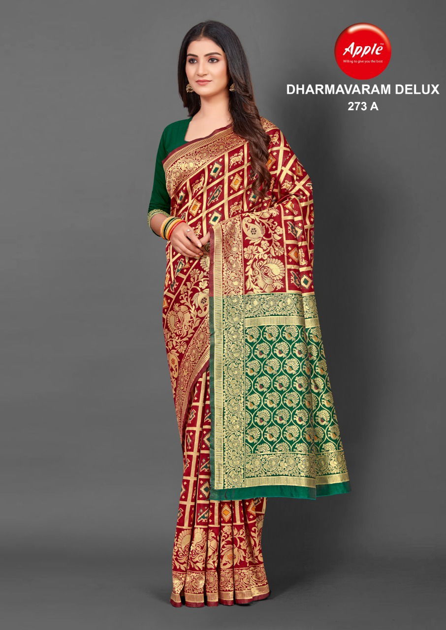 Apple Dharmavarm Delux 273 Regular Wear Wholesale Printed Designer Sarees


